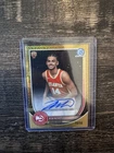 2025-26 Bowman Mega Asa Newell Gold Mojo RC Refractor Autograph Auto Hawks /50