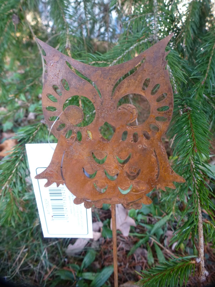 Eule (2er Set) Garten Deko Stab aus Edel-Rost-Metall 32 cm lang. - Bild 2 von 4