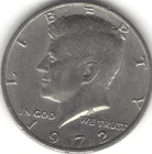 1972-P 50 cent, Kennedy half dollar, Circulated (U.S. COIN, MONEY, COLLECTIBLE)