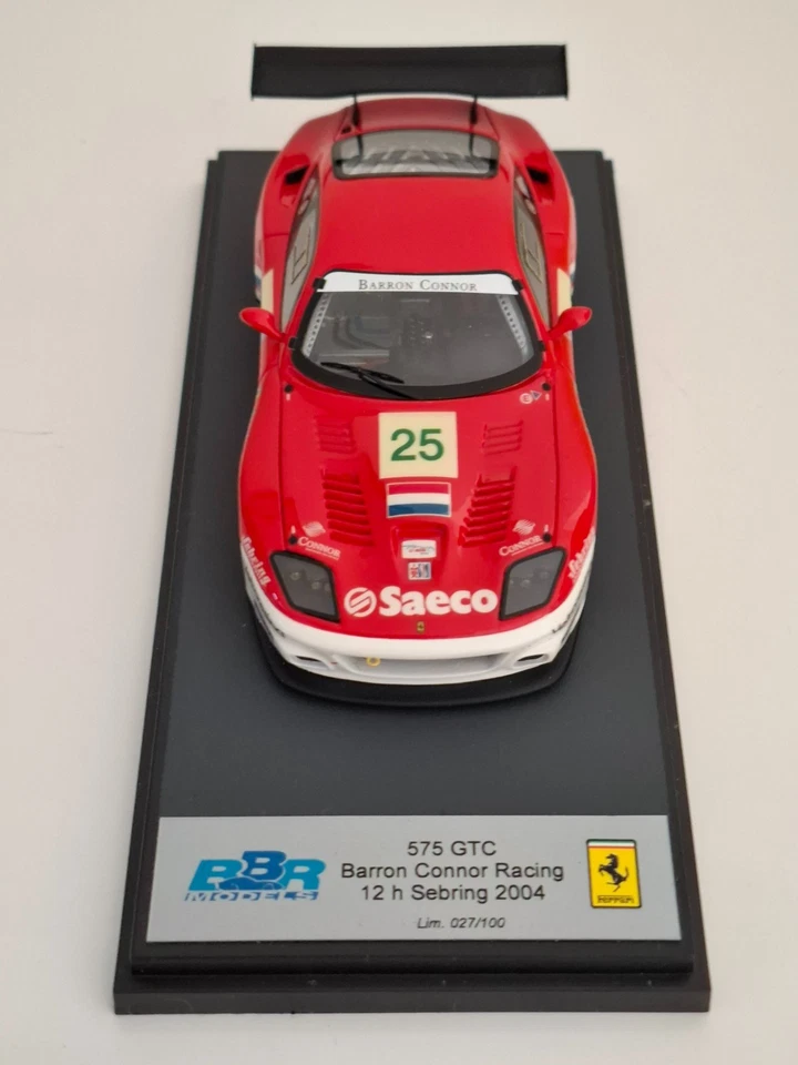 BBR 1/43 FERRARI 575 GTC 12H SEBRING 2004 BARON RACING PJM326 Ed. Lim. 027/100 - Photo 2/4