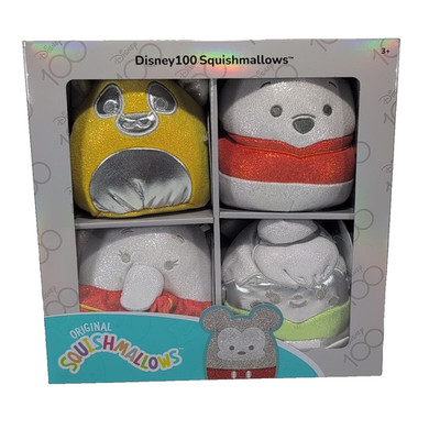 Squishmallows Disney 100 5 Zoll Plüsch 4er Pack Pooh Simba Tinker Bell Dumbo