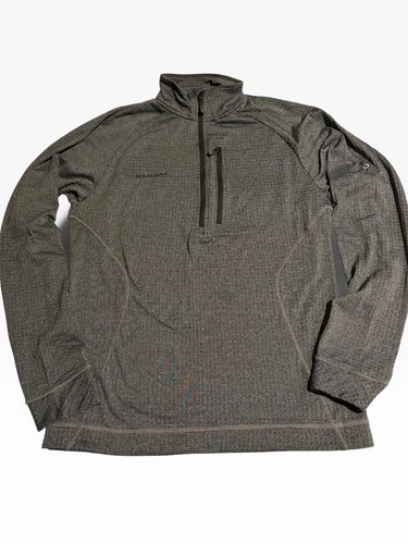 Mammut Elwha Half Zip Waffle Grid Fleece Pullover Men's M Gray Hiking - product listing photo