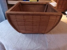 Nice 1-800 Flowers 9.25" Top 7.25" Bottom Square Bamboo And Wood Flower Basket