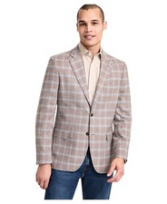 Nautica Mens Modern fit Sport Coat Blazer 38 S Beige Plaid