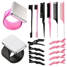 18 Pcs Wrist Pin Holder Braiding Comb Sectioning Hair Clips for Styling
