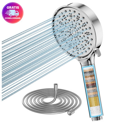 Cobbe Duschkopf mit Filter Hochdruck Handbrause 6 Strahlarten