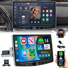 Autoradio 6+128GB Android 14 Carplay 1 DIN GPS Bluetooth 360° girevole schermo