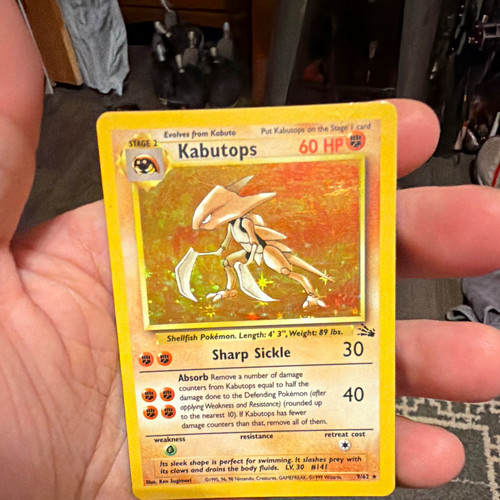 The Pokémon Company Kabutops 9/62 Fossil Holo Rare 1st Ed 1999 English 60HP