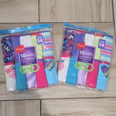 Hanes Girls  Underwear Hipster Pack-10, Total 20 Pieces Size 14
