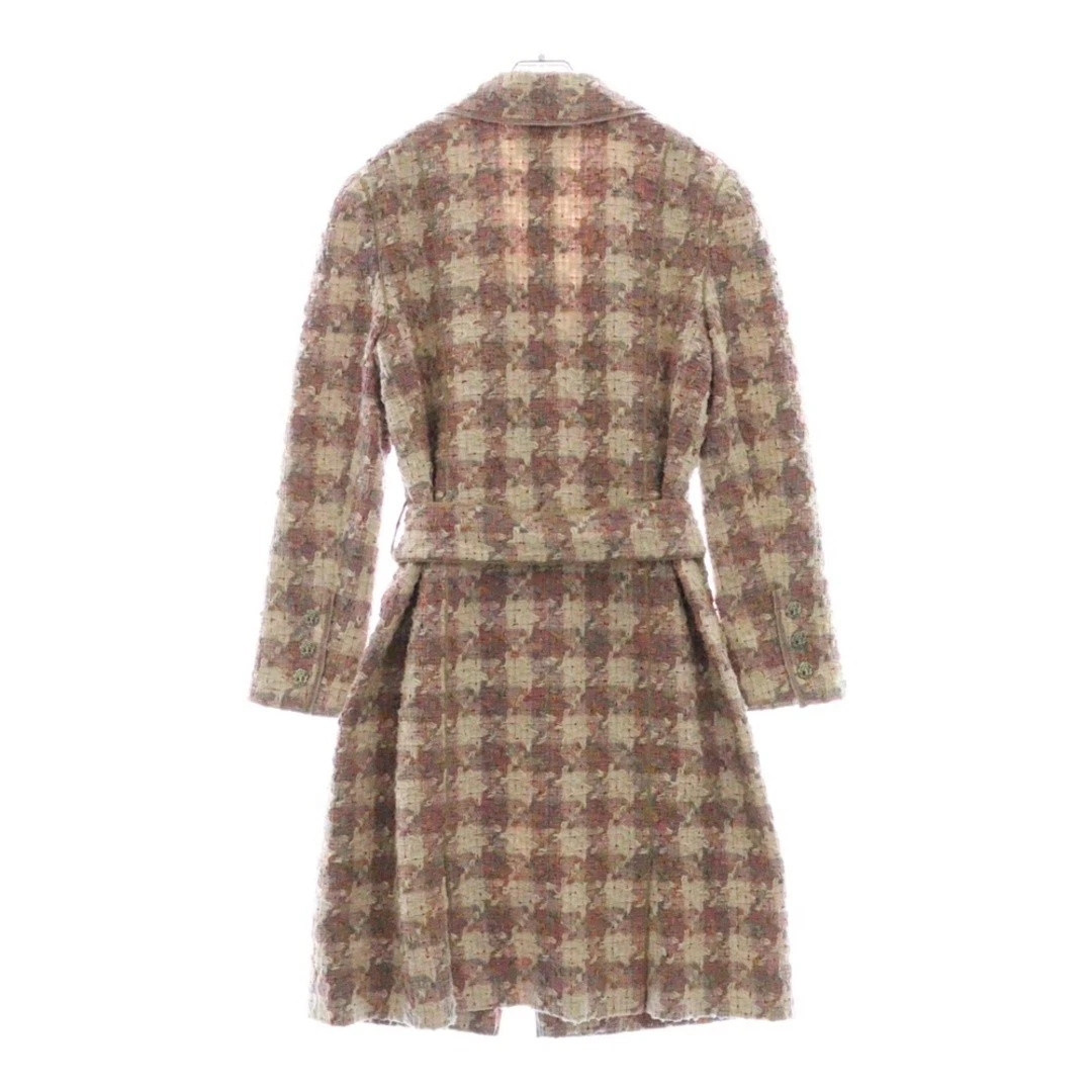 Cappotto lungo Chanel tweed senza bottoni cintura da donna rosa P23417W03305