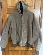 Vintage Carhartt J68 CHT brown hooded work wear jacket Extra Large