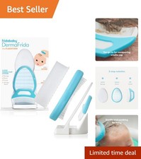 Portable 3-Step Cradle Cap Treatment Set for Sensitive Baby Skin, White-Blue