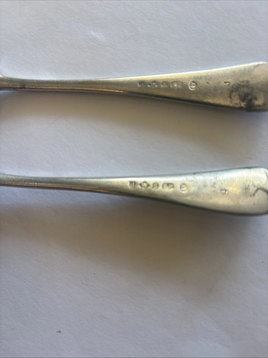 Vintage Silver Plated EP Dessert Spoons x 2 JWS Brand A1 Quality Engraved 'H'