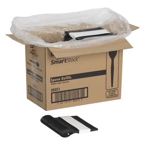 Dixie® Ultra SmartStock by GP PRO Series O Plastic Utensil Refills Spoons Black - Picture 4 of 7