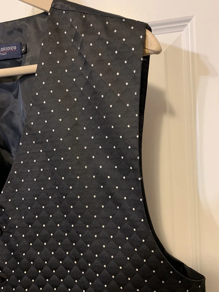 Colete UMO LORENZO Masculino Tamanho G Preto Casamento Festa Formal Ocasião Feito na Itália - Imagem 4 de 4