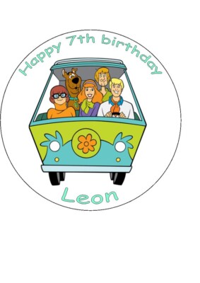 7,5 SCOOBY DOO ICING CAKE TOPPER, PERSONALISIERT ODER UNI.