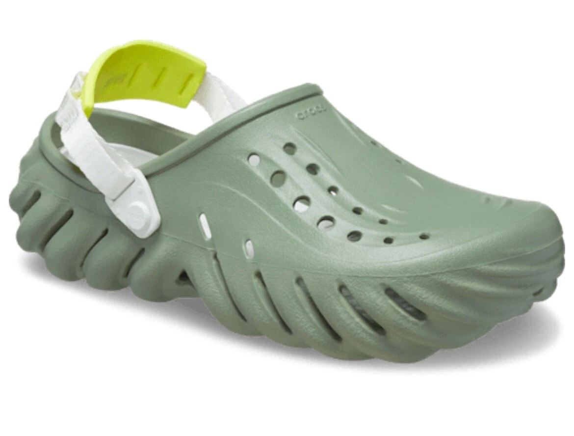 NEW Crocs Echo Clogs Shoes Slides Shoes Moss Green Men’s Size 11 207937-308
