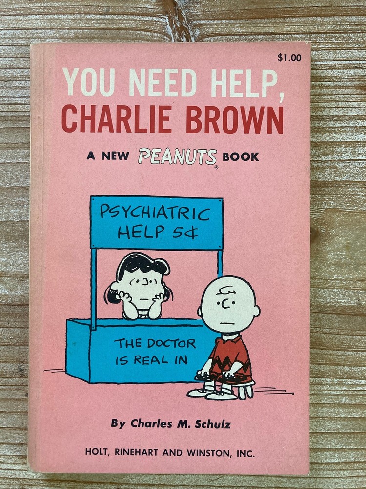 You Need Help, Charlie Brown, Charles Schulz, 1967, Vintage Humor Book
