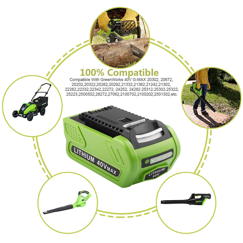 NEU 40Volt 8.0Ah Für Greenworks 40V Akku G-MAX 29462 29472 29252 Li-Ion ...