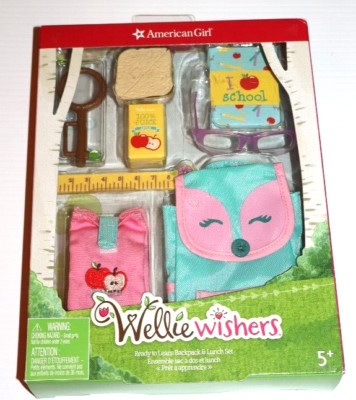 New American Girl Welliewishers Doll Ready to Learn School Backpack & Lunch Set!