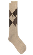 3 Pair Chaps Men's Brown Classic Ribbed Dress Crew Socks Shoe Size 6-12.5 NEW