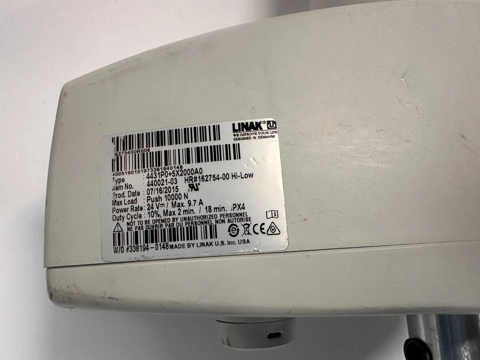 Linak 440021-03 24V 9.7A Push 10000 N Electric Linear Actuator IPX4 - Image 2 of 4