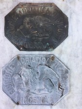 COPPIA ANTICA PUBBLICITA' TARGA RIUNIONE ADRIATICA DI SICURTA INCENDIO TORINO