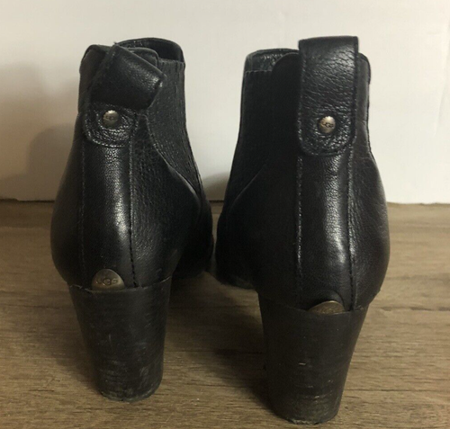 UGG Womens Size 4 Black Heeled Ankle Boots - Picture 3 of 8