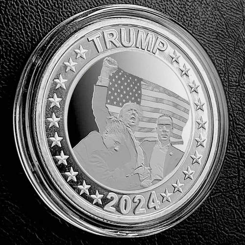 1 oz TRUMP Assassination Attempt Fight Pure .999 Fine Silver Round America MAGA