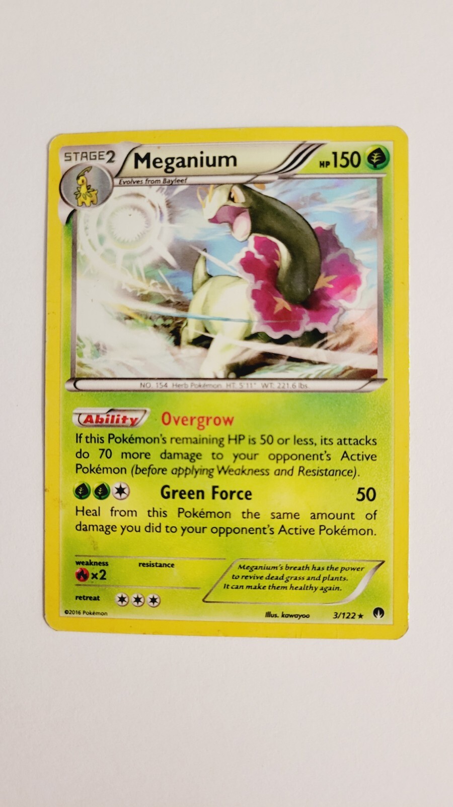 Meganium 3/122 Holo - Pokemon XY Breakpoint Card Holo Rare NM