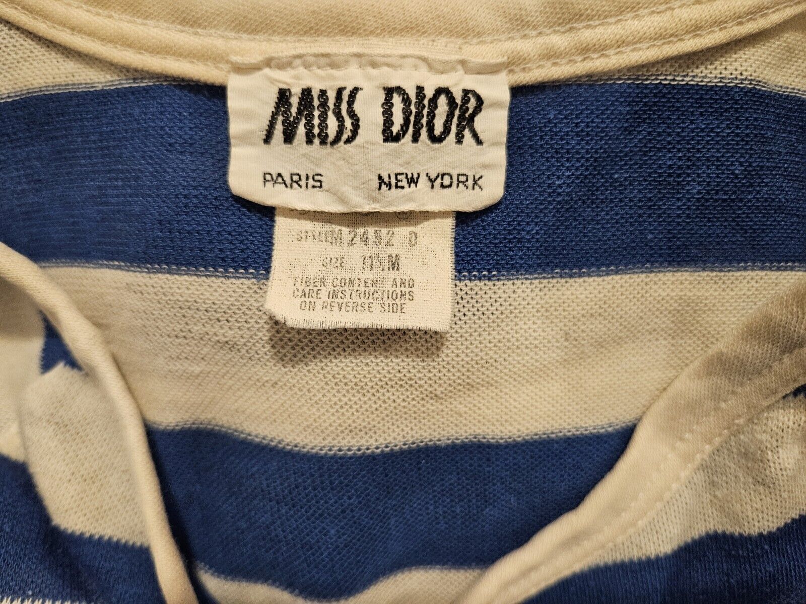 Miss Dior Medium Blue White Striped Embroidered S… - image 8