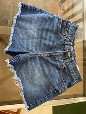 Old Navy Jean Shorts Youth Size 14 High Rise Denim Cut-Off Adjustable Waist