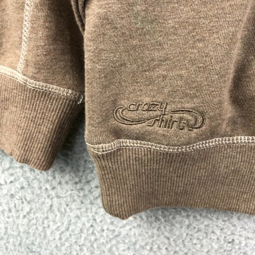 NWT Crazy Shirts 1/4 Zip Pullover Sweater Mens XL Brown Turtle Logo Embroidery - Picture 9 of 10