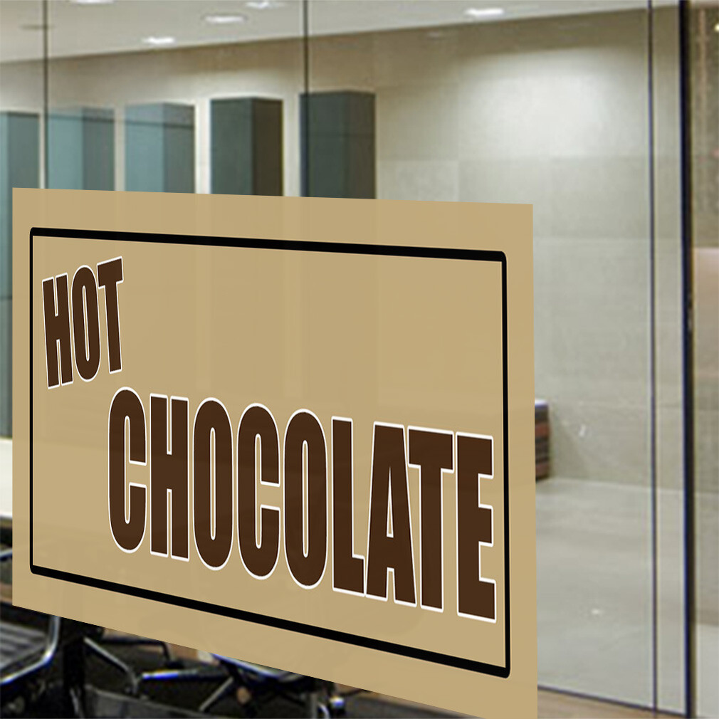 Decal Stickers Hot Chocolate Food Fair Promotion Business Vinyl Store Sign Label
