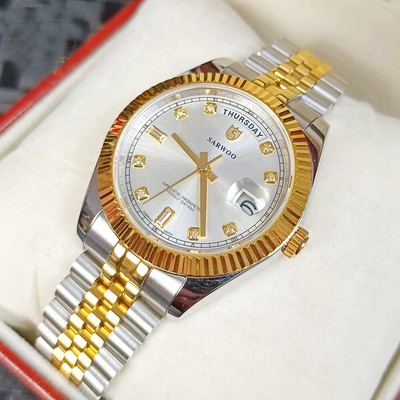 men's watch with date and day display