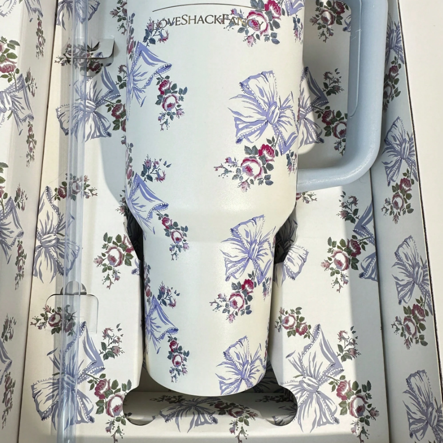 Stanley X Love Shack Fancy 40oz Quencher Cup in Rosa Beaux Blue