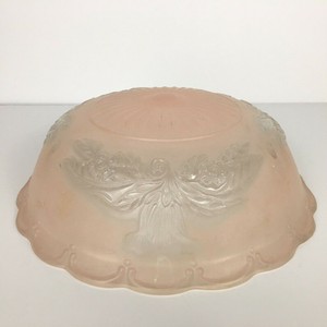 Art Deco Ceiling Light Fixture Pink Glass Shade Cover Glass