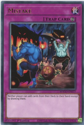 Yugioh Mistake MAGO-EN077 seltene 1. Nr. neuwertig x3