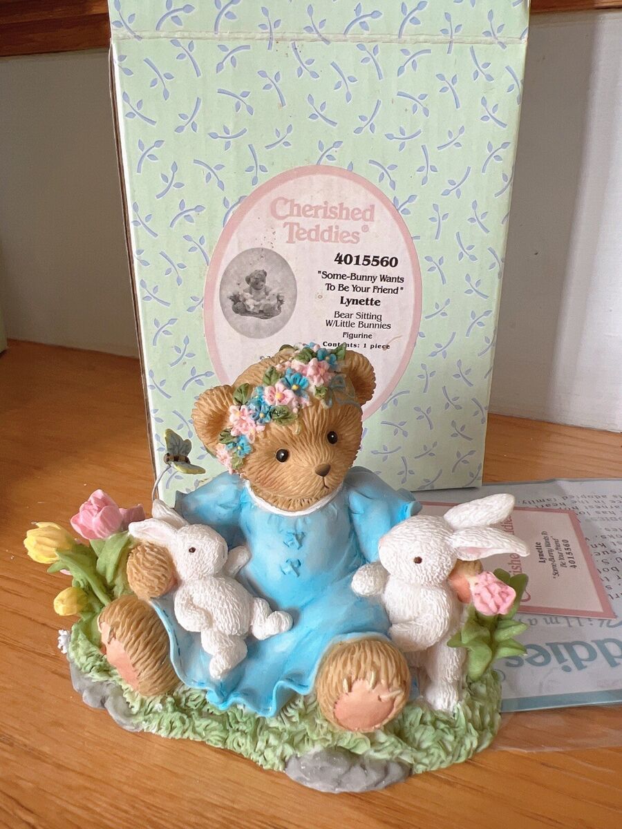 Signed CHERISHED TEDDIES 2009 FIGURINE, LYNETTE, 4015560, BUNNIES, SPRING, NIB Signed CHERISHED TEDDIES 2009 FIGURINE, LYNETTE, 4015560, BUNNIES, SPRING, NIB
