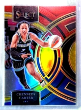 Chennedy Carter 2024 Panini Select WNBA Premier Red + Blue Prizm-#166/399 Sky