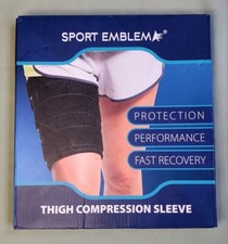 Sport Emblem Thigh Hamstring Compression Sleeve Neoprene