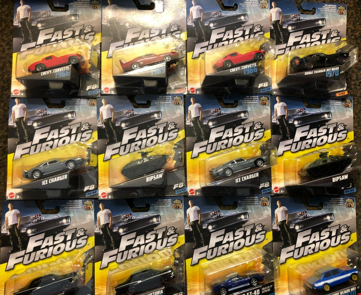 Mattel FAST&FURIOUS 1/55 Eclipce 2台 16 x Fast & Furious Diecast Cars Mattel 1:55 Collectible Vehicle