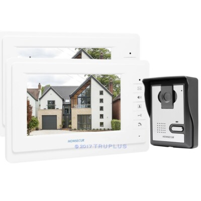 Homsecur 7 Zoll Video Tür Klingel Gegensprechanlage mit 2 Monitoren und Infrarotkamera
