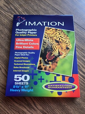 Imation Photographic Quality Paper for Inkjet Printers - 50 Sheets 8 1/2'' x 11''