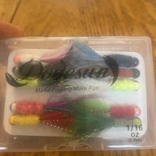 Dovesun Crappie Jigs, Jig Heads with Feather Hand-tied Marabou Jigs 10 Pc Ice...