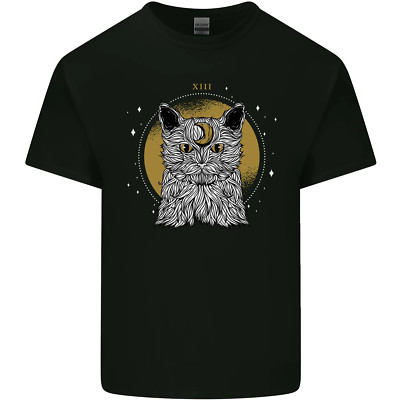 Ein Lunar Cat Moon Herren Baumwolle T-Shirt Tee Oberteil