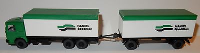 WIKING HO 1/87 MAN BÜSSING TRUCK + TRAILER HANIEL SPEDITION no box