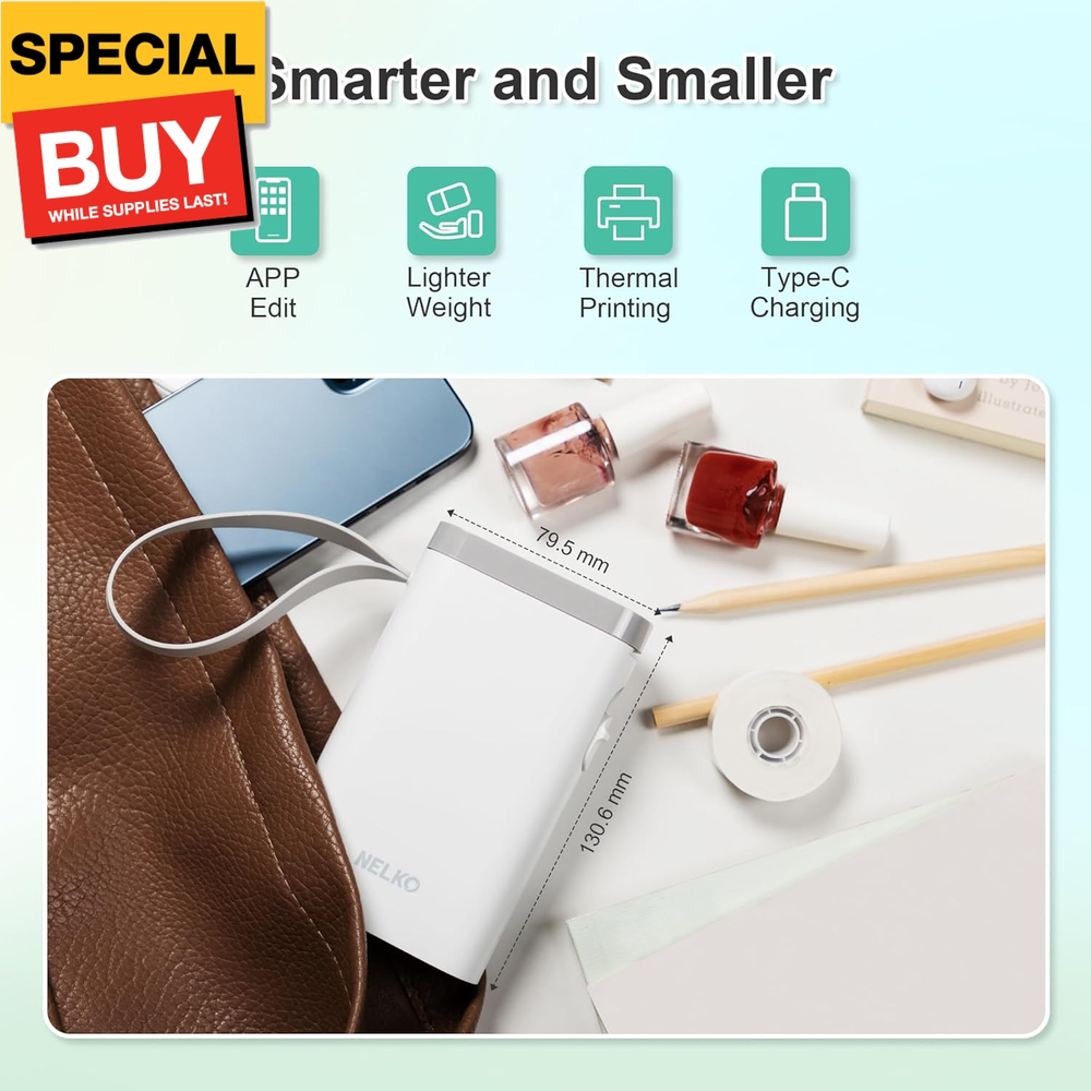 Bluetooth Label Maker P21 with Tape - Wireless Mini Portable Label Printer
