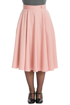 Damen Rosa Vintage Retro Rockabilly Midi Di Di Swing Rock BANNED Apparel