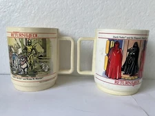 Lot Of (2) Vintage 1983 Star Wars Return Of The Jedi ROTJ Cups, Deka Plastics